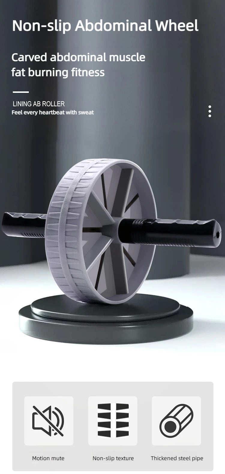 Rueda Abdominal Ab Wheel Antideslizante para Entrenar Abdomen